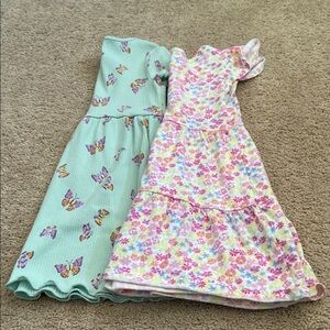 Gently used set of 2 Floral and Butterfly little Kids Dresses